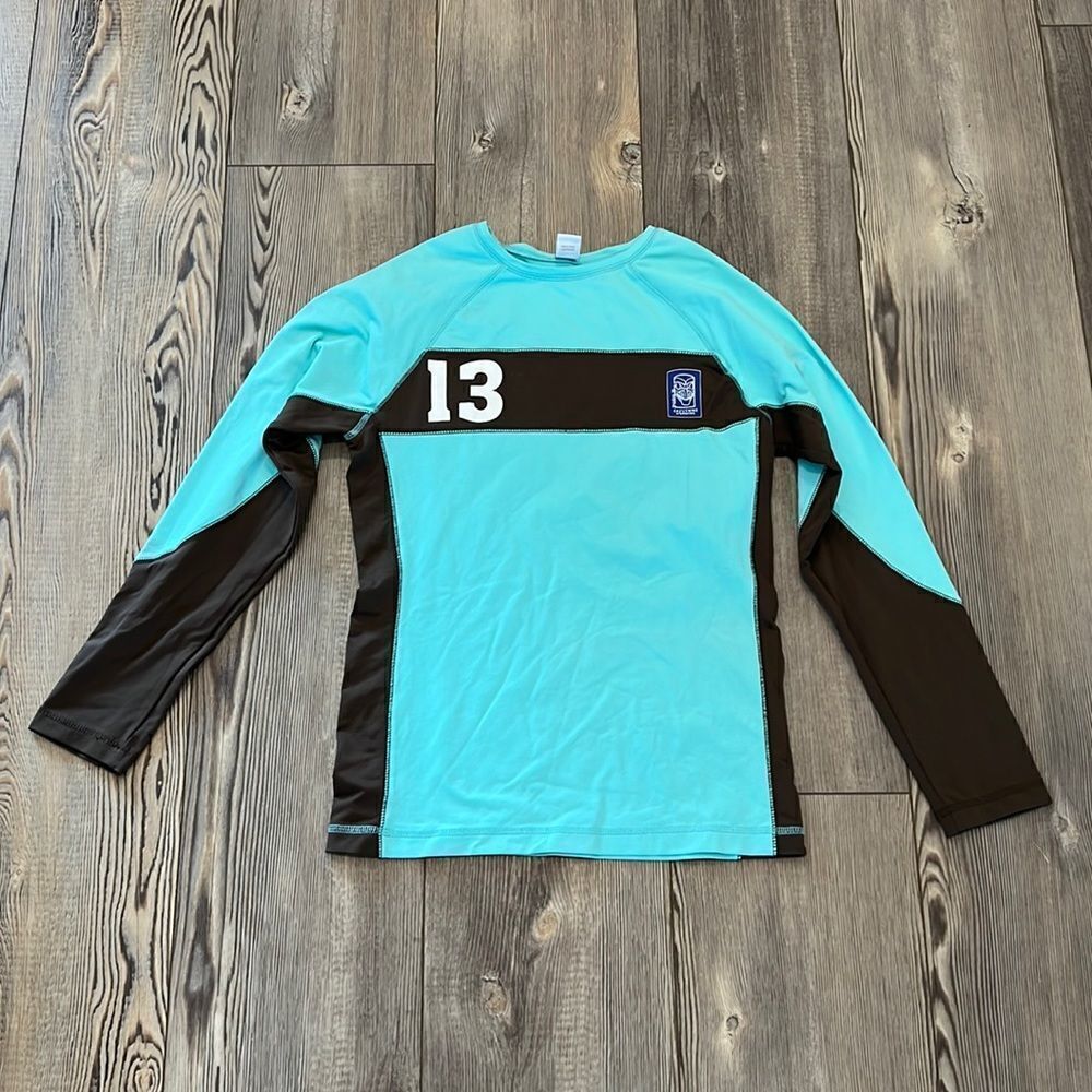 Burton Long Sleeve Teal and Black Athletic Tee with '13'